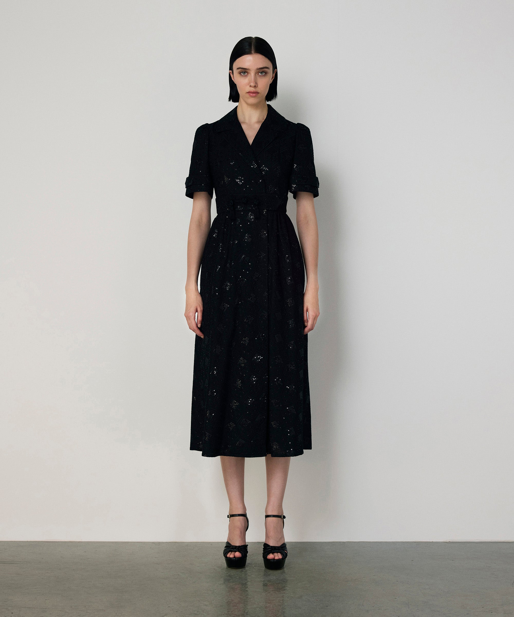 STELLA McCARTNEY ワンピース 黒系 2318623M0010 タグ付き美品。ステラマッカートニー 黒ワンピース ブラック