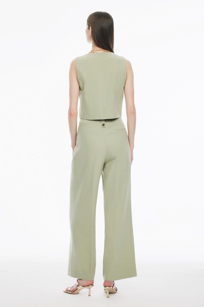 Perspective  Long Wide Leg Pants Tea Green