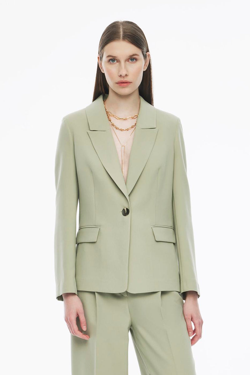 Perspective Long Sleeve Regular Fit Blazer Tea Green