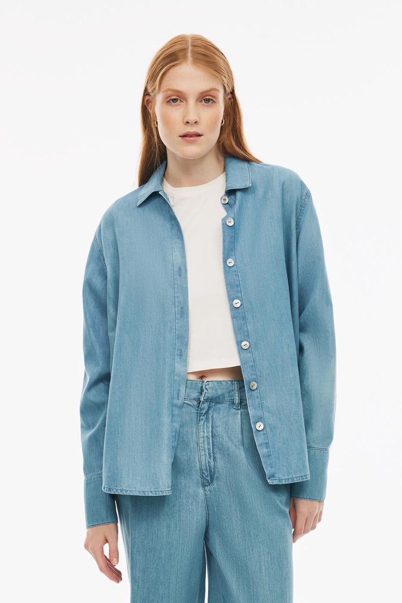 Perspective Norvas Women'S Denim Shirt Light Blue