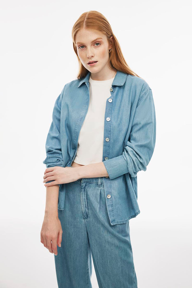 Perspective Norvas Women'S Denim Shirt Light Blue