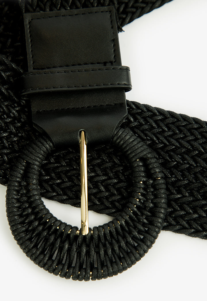 Choice Braided Belt With Buckle Detail Black