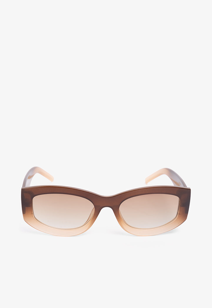 Choice Oval Gradient Frame Sunglasses Brown