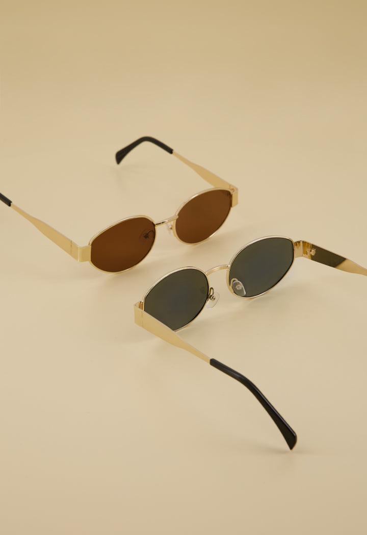 Choice Metallic Oval Sunglasses Green
