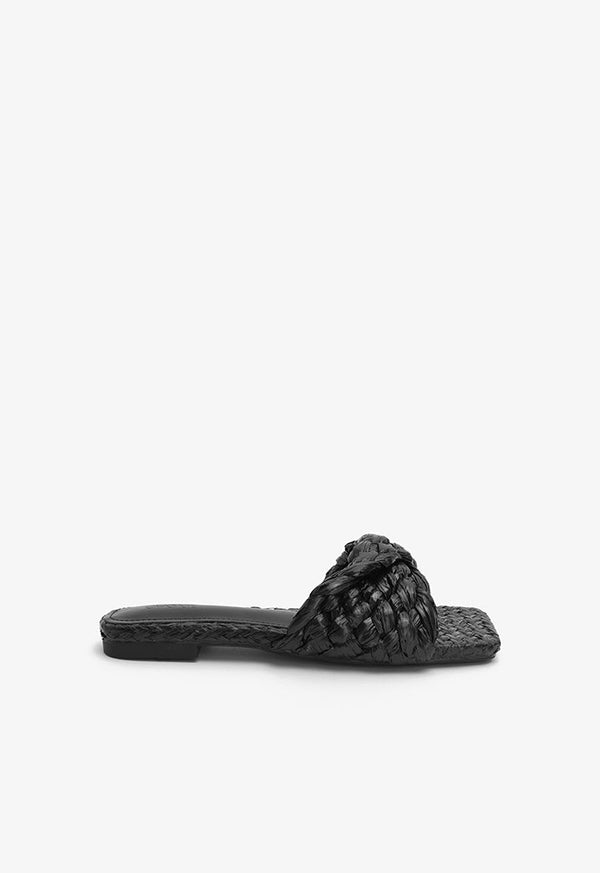 Choice Twisted Flat Sandals Black