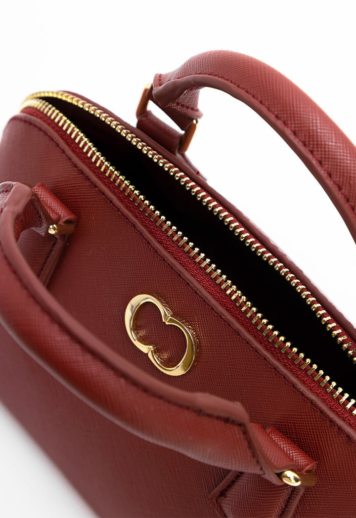 Choice Solid Classic Handbag Maroon