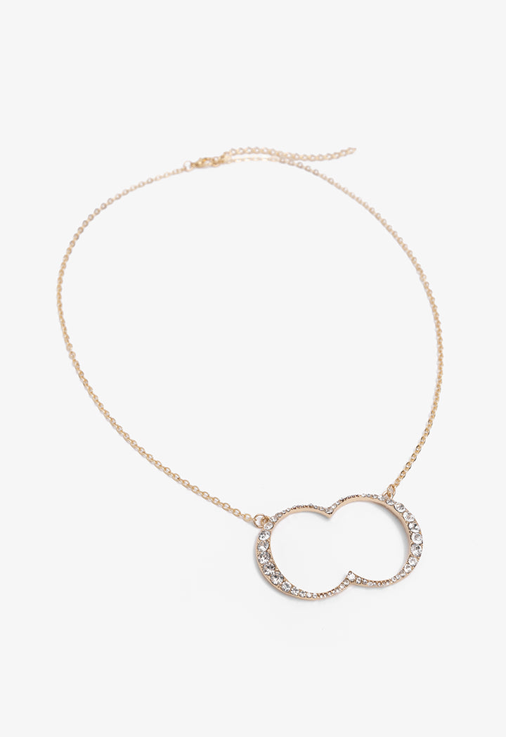 Choice Crystal Embellished Monogram Necklace Gold