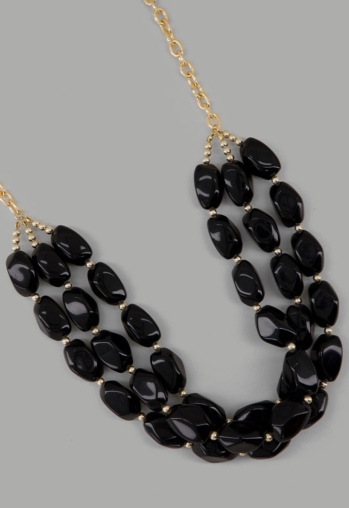 Choice Multistrand Marble Necklace Black