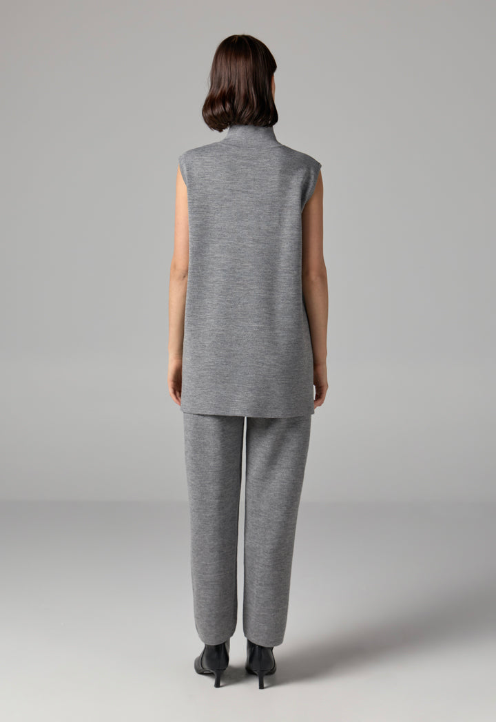 Choice Basic Sleeveless Knitted Top Grey