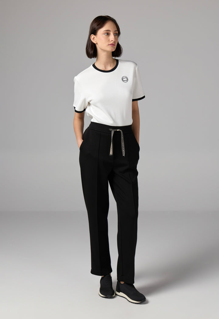 Choice Solid Elasticated Waistband Trousers Black