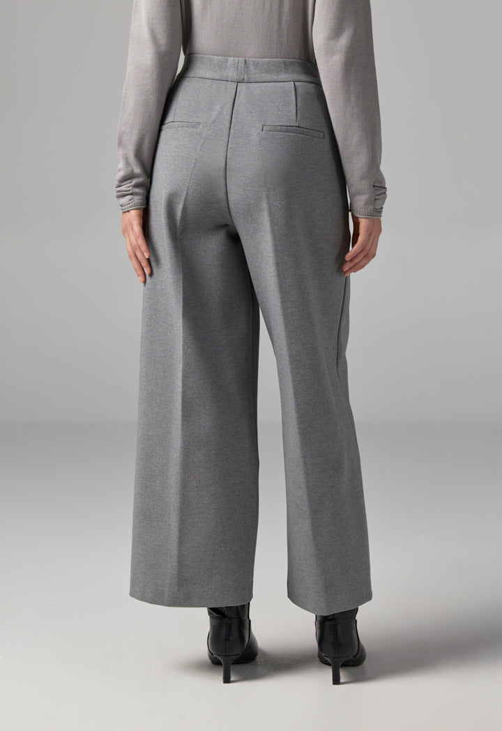 Choice Solid High Waist Trousers Grey