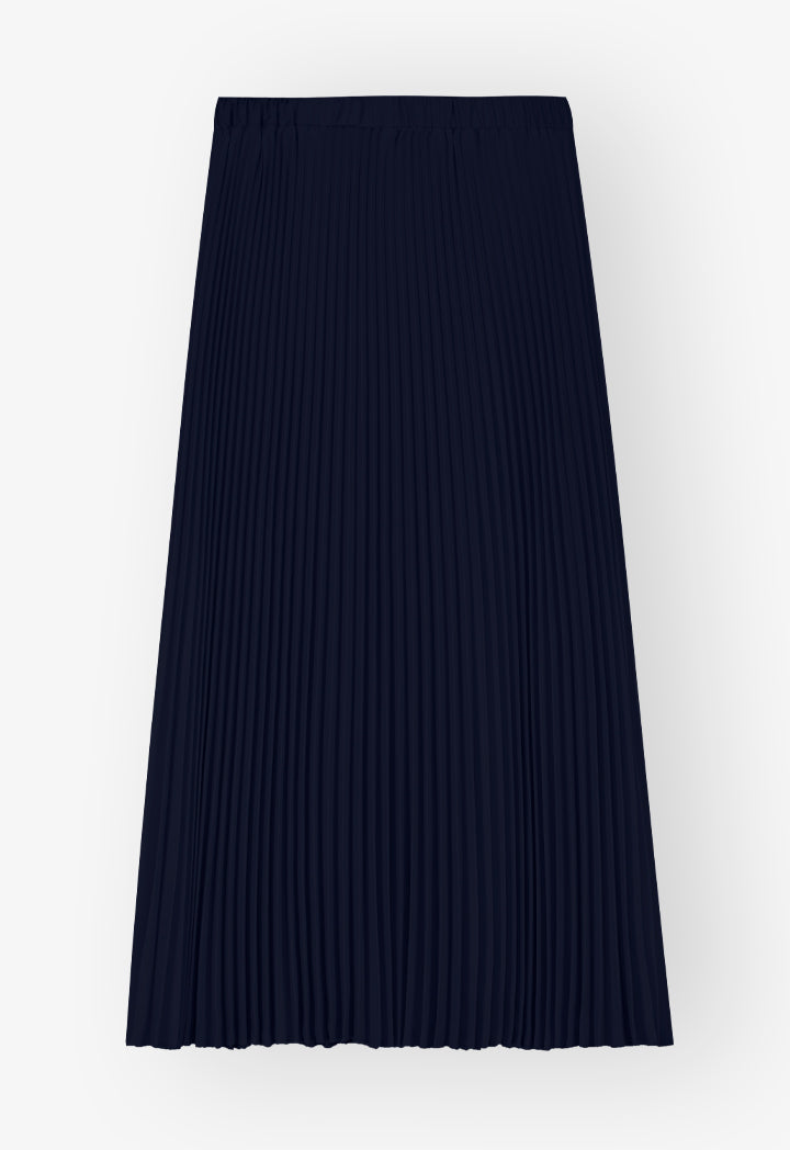 Choice High Waist Pleated Skirt Navy