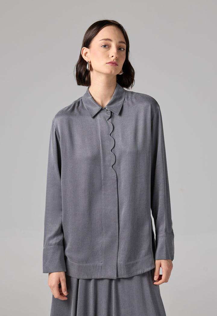 Choice Long Sleeves Basic Shirt Grey
