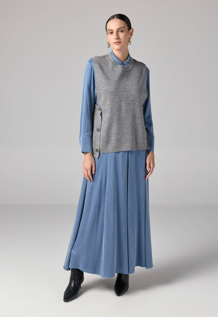 Choice Sleeveless Sweater Vest Grey