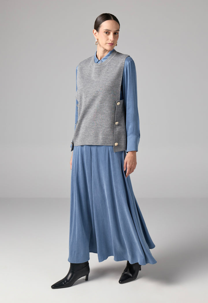 Choice Sleeveless Sweater Vest Grey