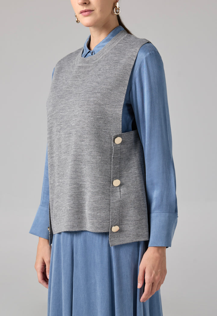 Choice Sleeveless Sweater Vest Grey