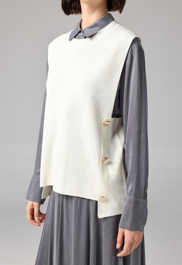 Choice Sleeveless Sweater Vest Off White