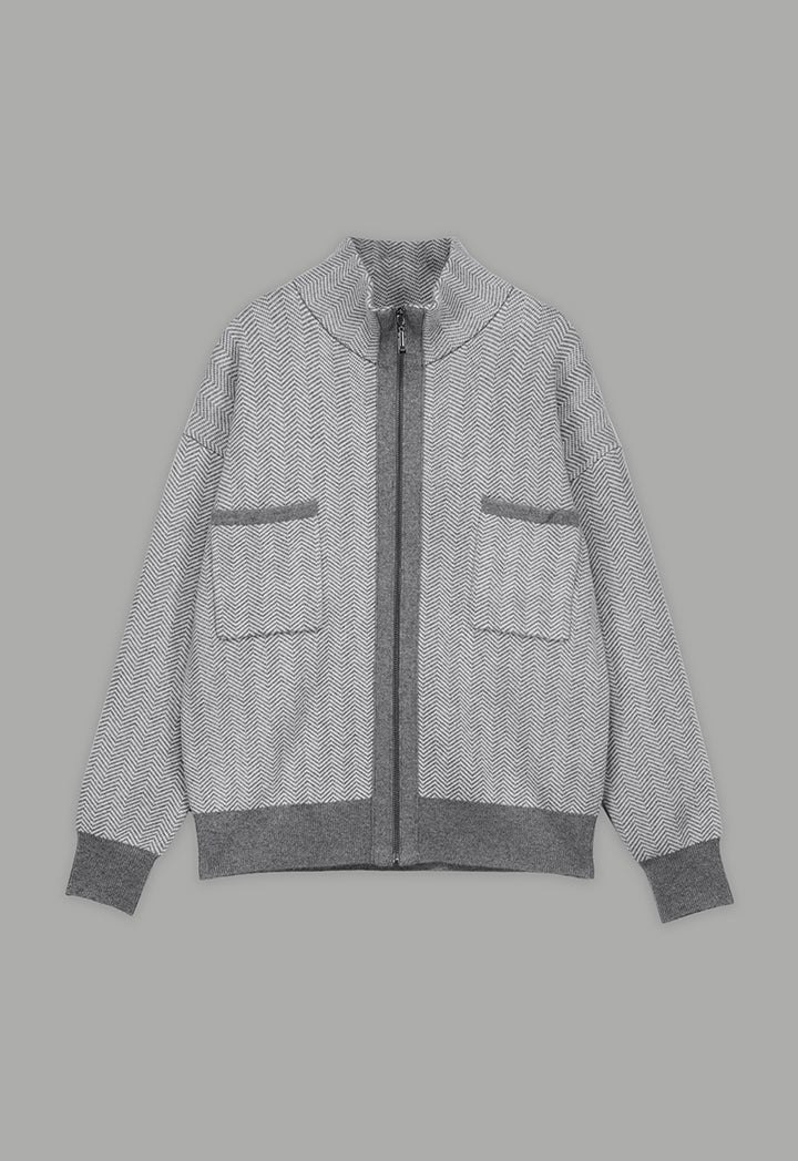 Choice Drop Shoulder Full Zip Jacket Grey