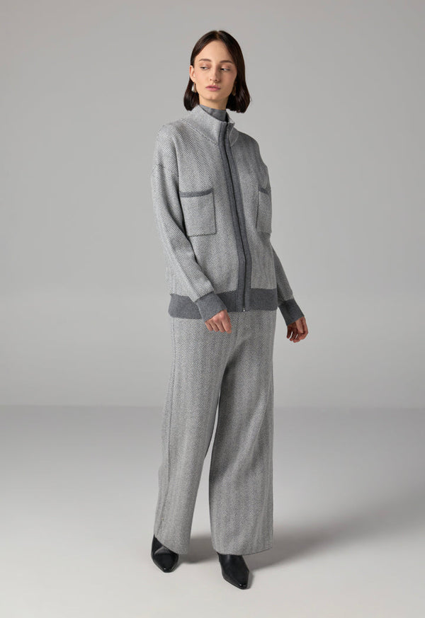 Choice Drop Shoulder Full Zip Jacket Grey