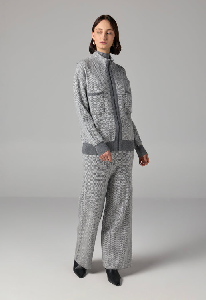 Choice Drop Shoulder Full Zip Jacket Grey