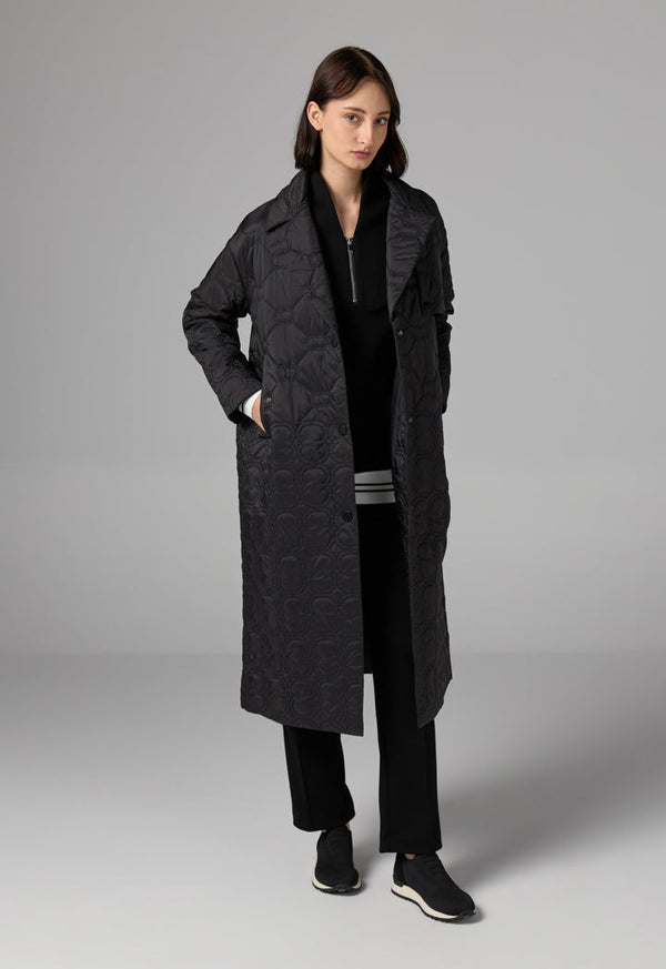 Choice  Embroidered Quilted Monogram Jacket Black