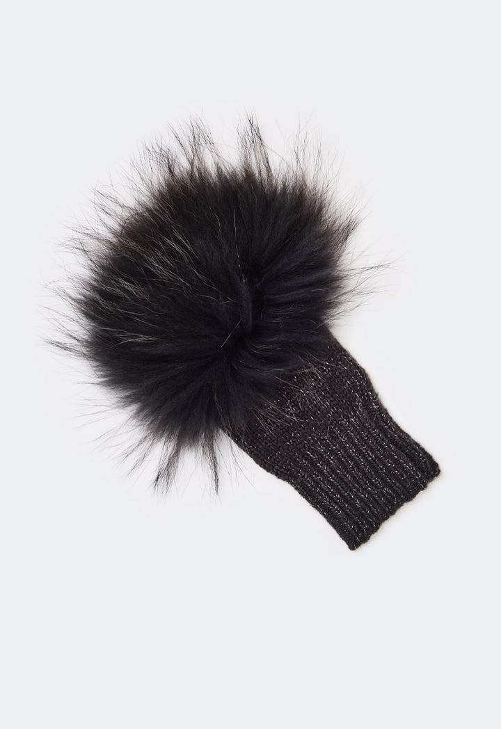 Choice Faux Rabbit Hair Gloves Black