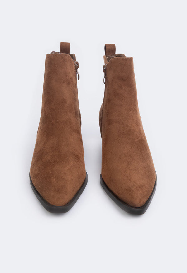 Choice Solid Ankle Boots Brown