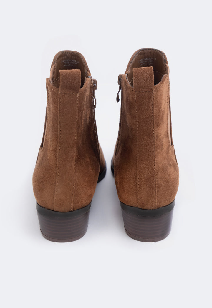 Choice Solid Ankle Boots Brown