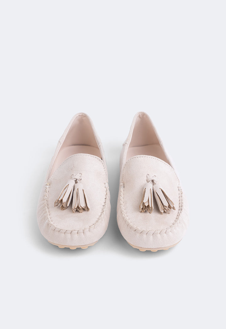 Choice Tassel Suede Loafers Silver