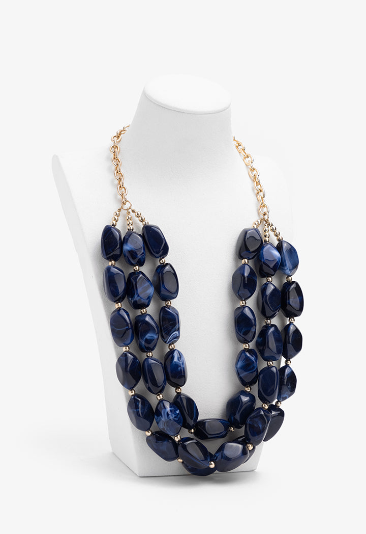 Choice Midnight Blue Marble Necklace Navy