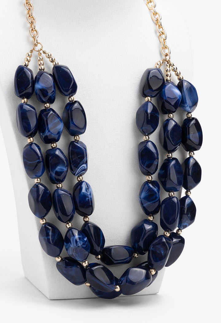 Choice Midnight Blue Marble Necklace Navy