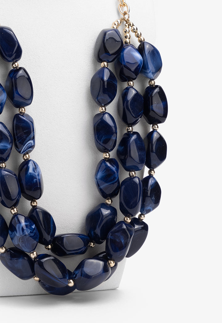 Choice Midnight Blue Marble Necklace Navy