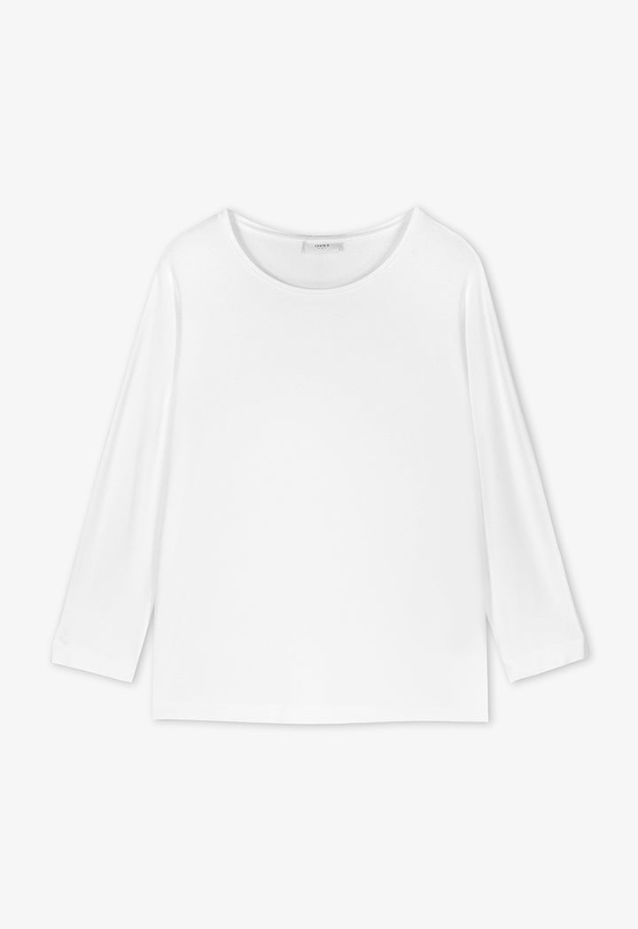 Choice Long Sleeve Basic Top Off White