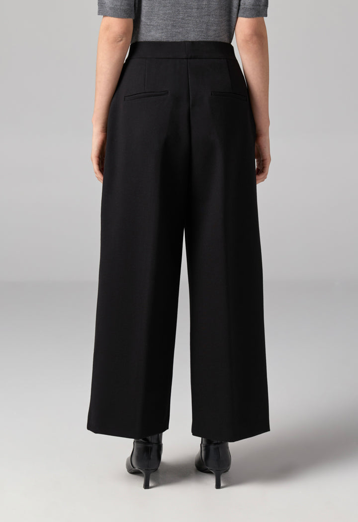 Choice Solid High Waist Trousers Black