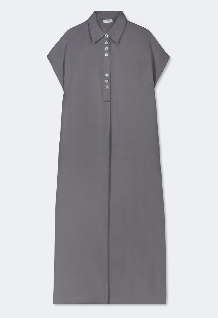 Choice Solid Sleeveless Maxi Dress Grey