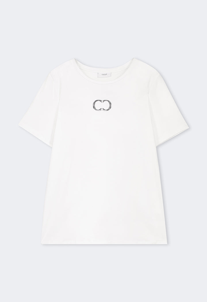 Choice Monogram Short Sleeve T-Shirt Off White