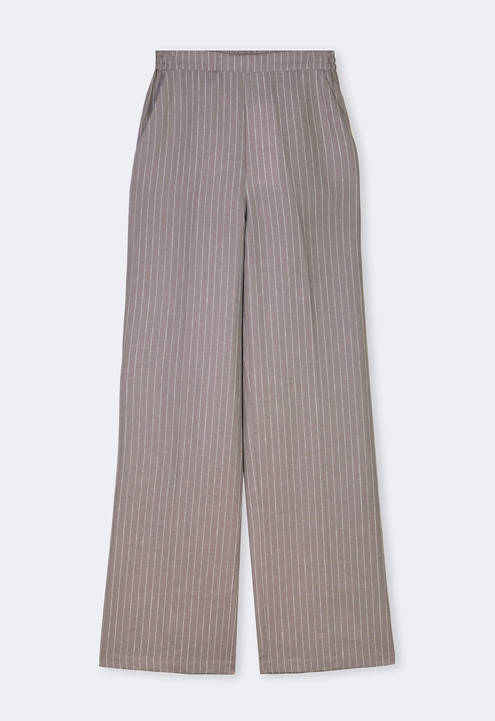 Choice Striped Wide Leg Trousers Grey