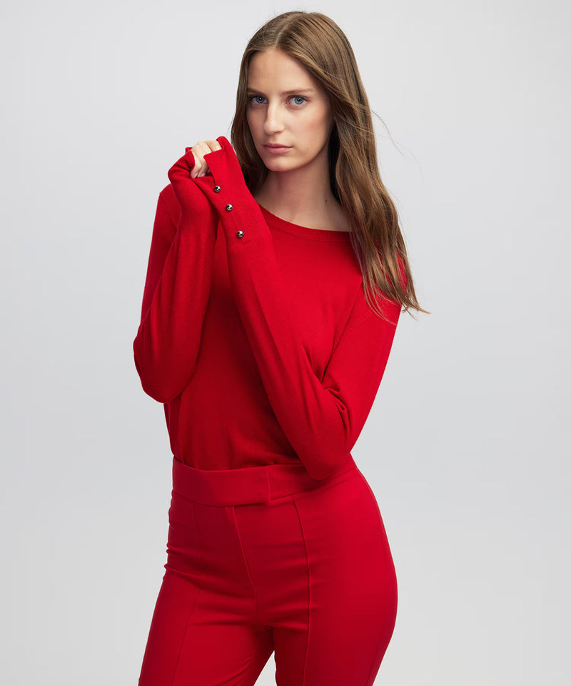 Ipekyol Contrast Button-Down Knitwear Red
