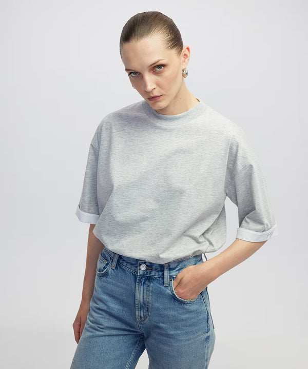 Ipekyol Color Block Relaxed Fit T-Shirt Grey
