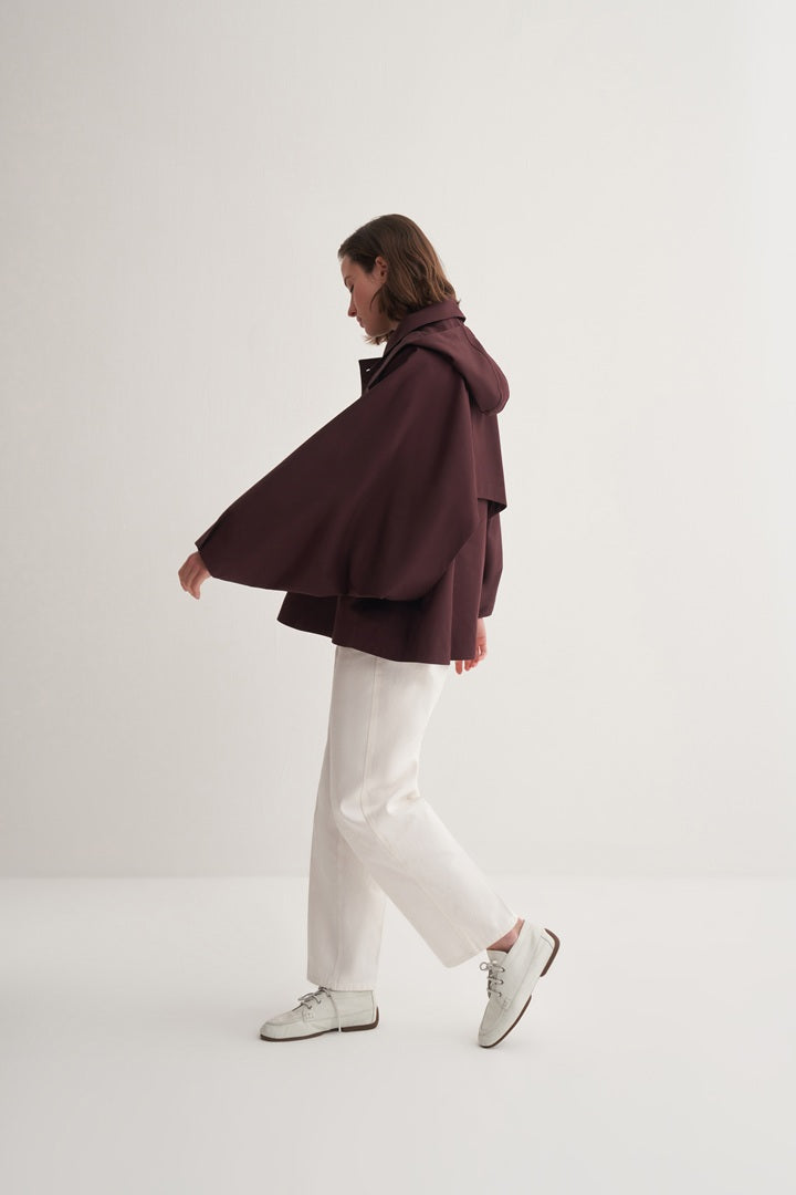 Kk Design Pieced Cotton Trench Coat Maroon