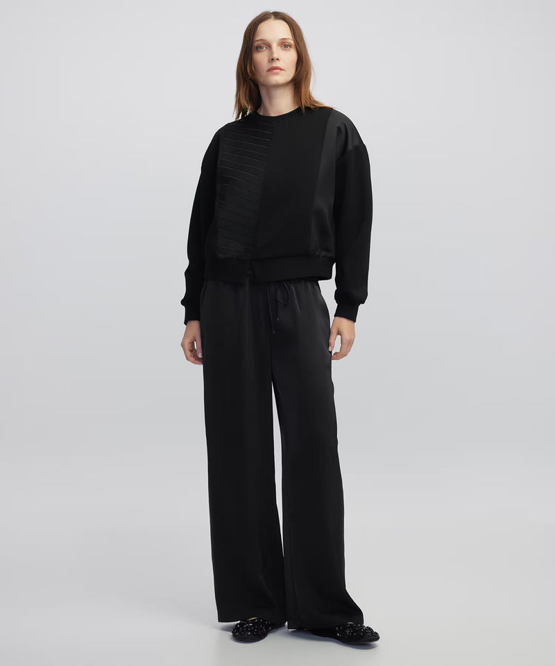 Ipekyol Contrast Textured Sweatshirt Black