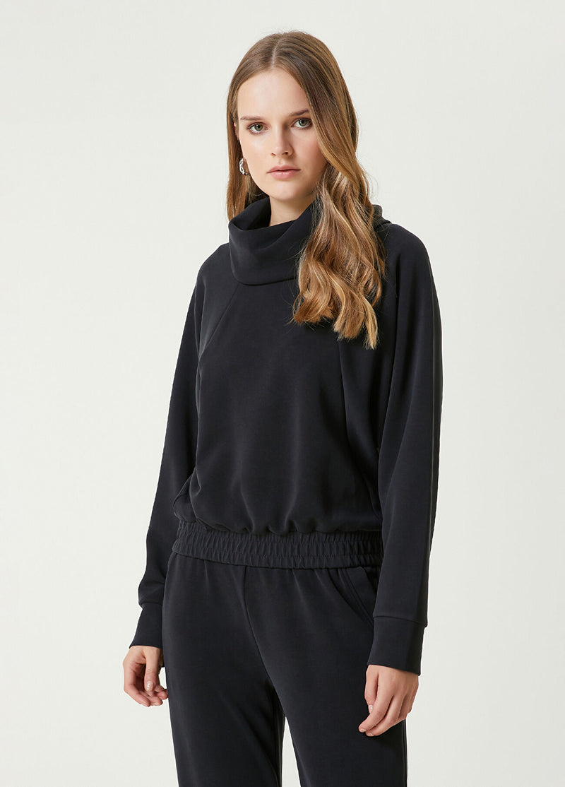 Beymen Club Flowing Collar Sweatshirt Black