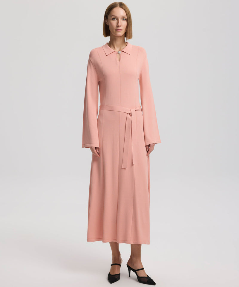 Ipekyol Stitched Detail Belted Dress Powder