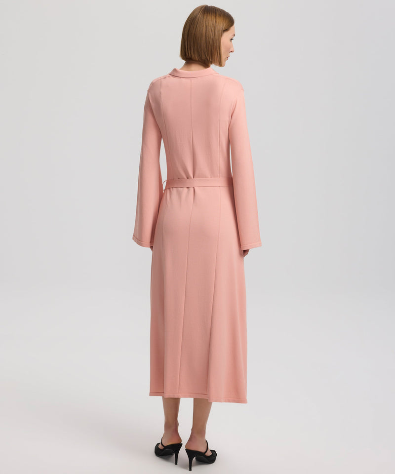 Ipekyol Stitched Detail Belted Dress Powder