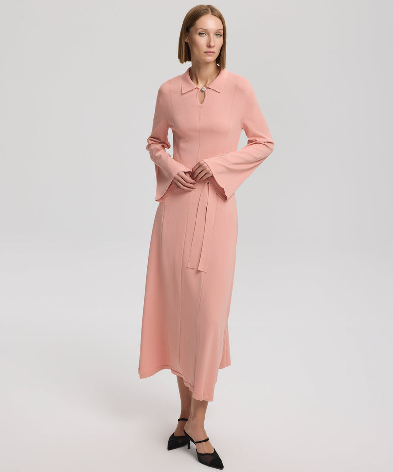 Ipekyol Stitched Detail Belted Dress Powder