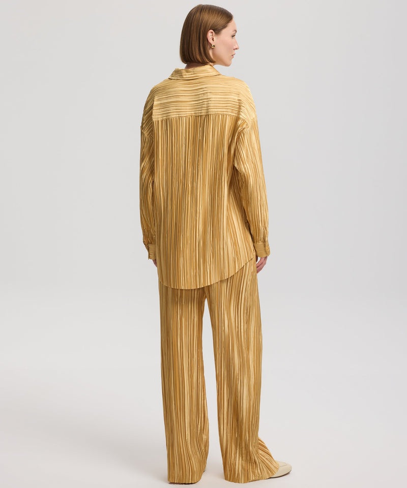 Ipekyol Long Sleeve Pleated Shirt Gold