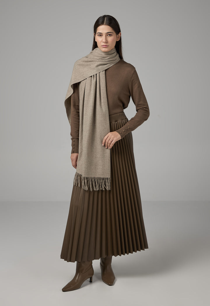 Choice Solid Tussles Winter Scarf Taupe