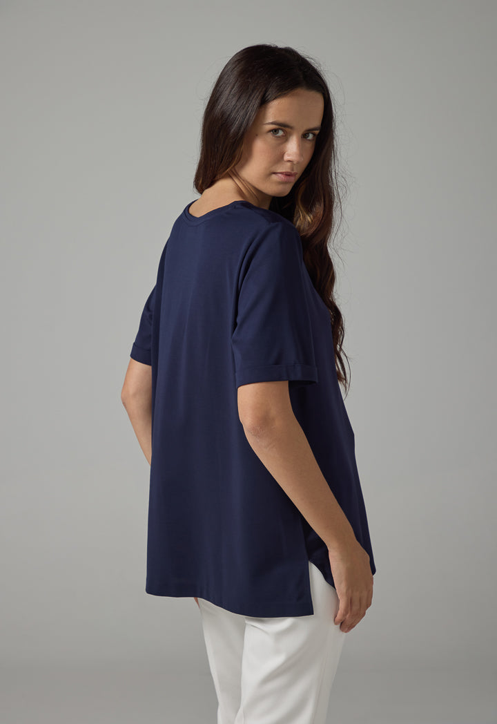 Choice Round Neck Basic T-Shirt  Navy