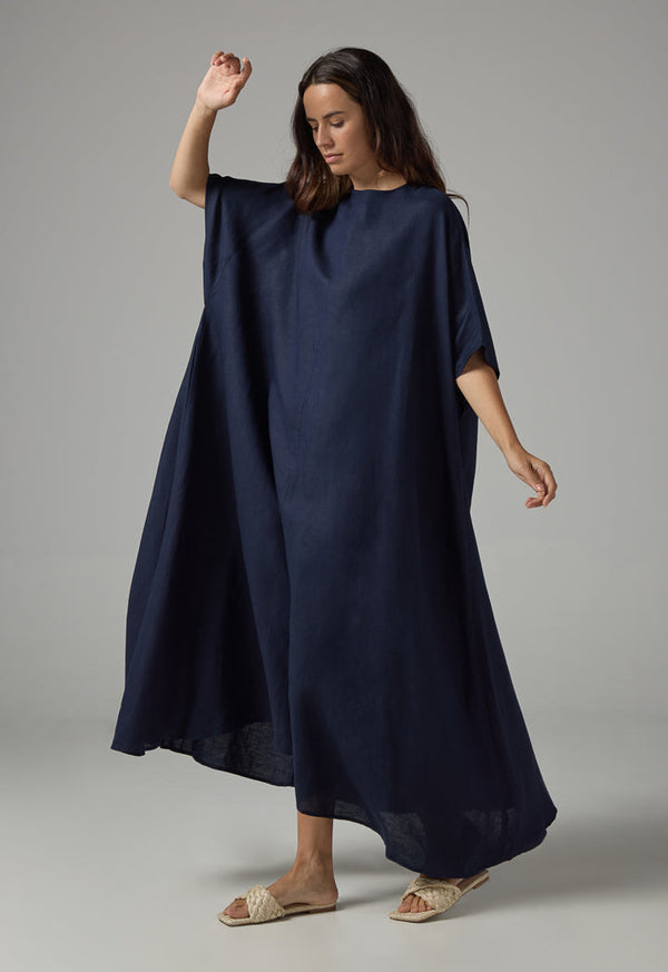 Choice Short Sleeve A-Line Jersey Dress Navy