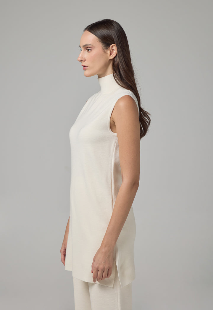 Choice Basic Sleeveless Knitted Top Cream